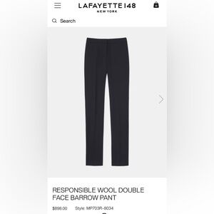 Lafayette 148 Quiet Luxury New York Wool Barrow Pant